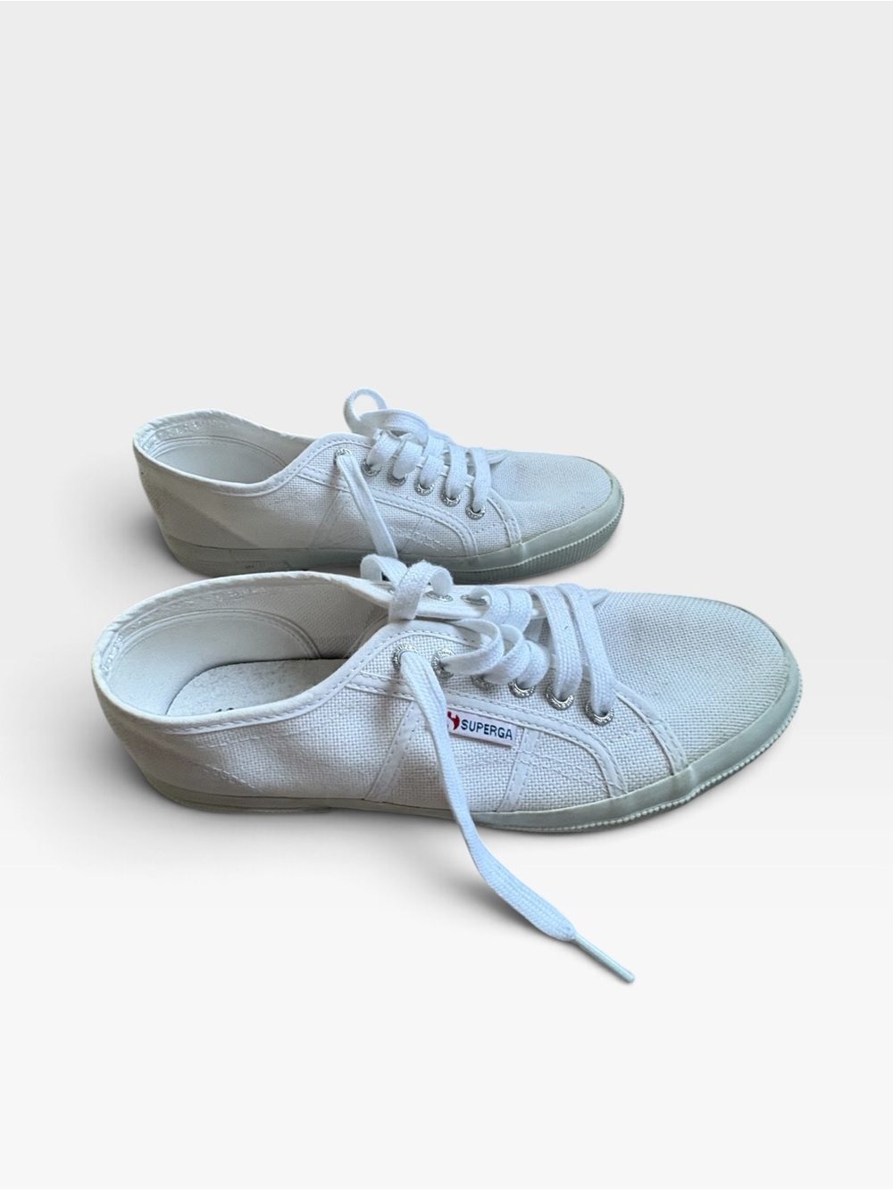 Superga White Canvas Low-Top Sneakers for Women